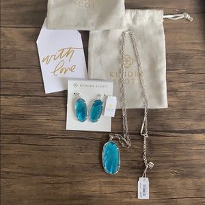 Kendra Scott Blue Necklace and Earrings Set